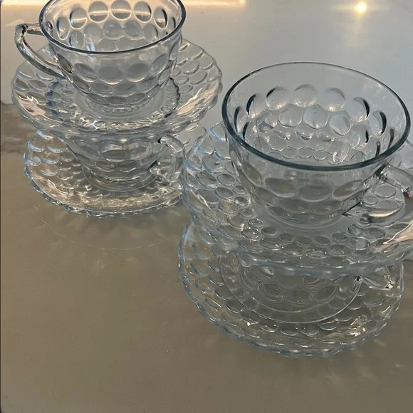 1940s Vintage Anchor Hocking Blue Bubble Glass - Picture 3 of 5